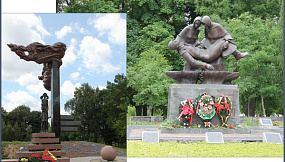 Памятник Детям войны (архитектор И.Морозов и скульптор В.Слободчиков, установлен 3 июля 2009г.)и Павшим воинам, расположенные по ул. Лазаренко в г.Могилеве